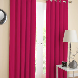 Cotton Solid Rose 7ft Door Curtains Pack Of 2 freeshipping - Airwill