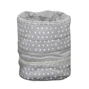 Cotton Grey Lace Dot Fruit Basket Pack Of 1 freeshipping - Airwill
