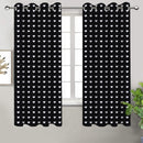 Cotton Black Heart Long 9ft Door Curtains Pack Of 2