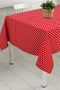 Cotton Red Polka Dot 6 Seater Table Cloths Pack Of 1