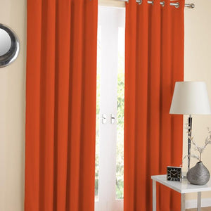 Cotton Solid Orange 7ft Door Curtains Pack Of 2 freeshipping - Airwill