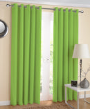 Cotton Solid Apple Green 5ft Window Curtains Pack Of 2