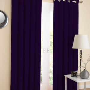 Cotton Solid Violet Long 9ft Door Curtains Pack Of 2 freeshipping - Airwill