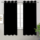 Cotton Solid Black 7ft Door Curtains Pack Of 2
