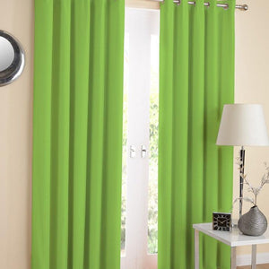 Cotton Solid Apple Green 7ft Door Curtains Pack Of 2 freeshipping - Airwill