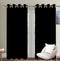 Cotton Solid Black 9ft Long Door Curtains Pack Of 2