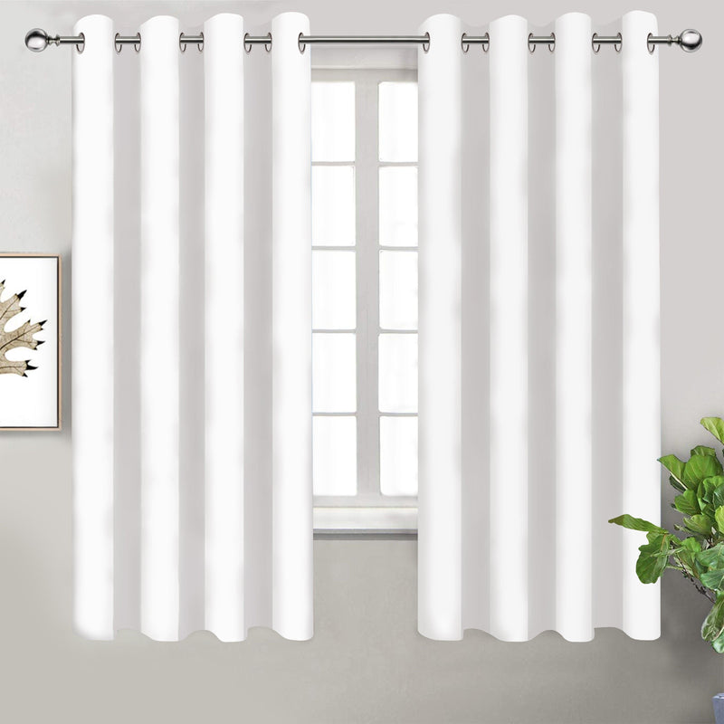 Cotton Solid White Long 9ft Door Curtains Pack Of 2