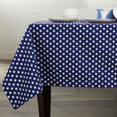 Cotton Blue Polka Dot  Table Cloths Pack Of 1 - (2 to 8 Seaters)