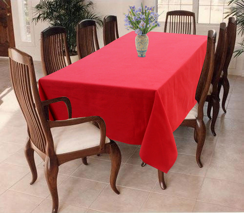 Cotton Solid Red 4 Seater Table Cloths Pack Of 1
