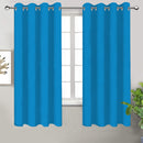 Cotton Solid Turquoise Blue 9ft Long Door Curtains Pack Of 2