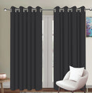 Cotton Solid Grey Long 9ft Door Curtains Pack Of 2