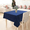 Cotton Solid Blue 6 Seater Table Cloths Pack Of 1