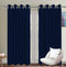 Cotton Solid Blue Long 9ft Door Curtains Pack Of 2