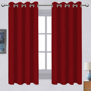 Cotton Solid Cherry Red Long 5ft Windows Pack Of 2