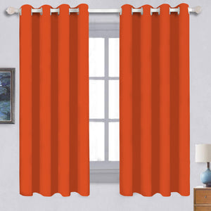 Cotton Solid Orange 5ft Window Curtains Pack Of 2 freeshipping - Airwill
