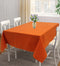 Cotton Solid Orange 6 Seater Table Cloths Pack Of 1