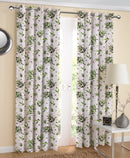 Cotton Olive Leaf 7ft Door Curtains Pack Of 2