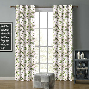 Cotton Olive Leaf 7ft Door Curtains Pack Of 2 freeshipping - Airwill