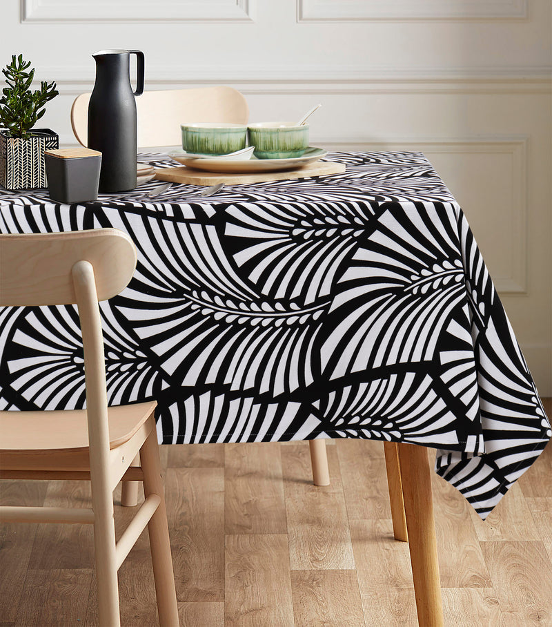 Cotton Black Zebra with Border 2 Seater Table Cloths Pack of 1