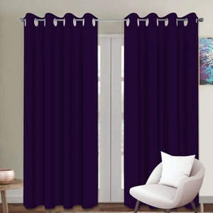 Cotton Solid Violet 7ft Door Curtains Pack Of 2 freeshipping - Airwill