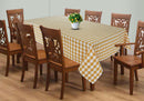 Cotton Gingham Check Yellow 4 Seater Table Cloths Pack Of 1