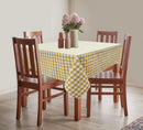 Cotton Gingham Check Yellow 8 Seater Table Cloths Pack Of 1