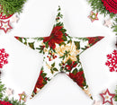 Cotton Christmas Floral Designed, Bell / Candy / Star / Tree Shaped Cushion with Recron Filled Pack Of 1 pc