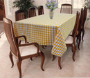 Cotton Gingham Check Yellow 6 Seater Table Cloths Pack Of 1