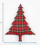 Cotton Christmas Checks with Sentiment Designed, Bell / Candy / Star / Tree Shaped Cushion with Recron Filled Pack Of 1 pc