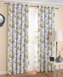 Cotton Elan Flower 7ft Door Curtains Pack Of 2