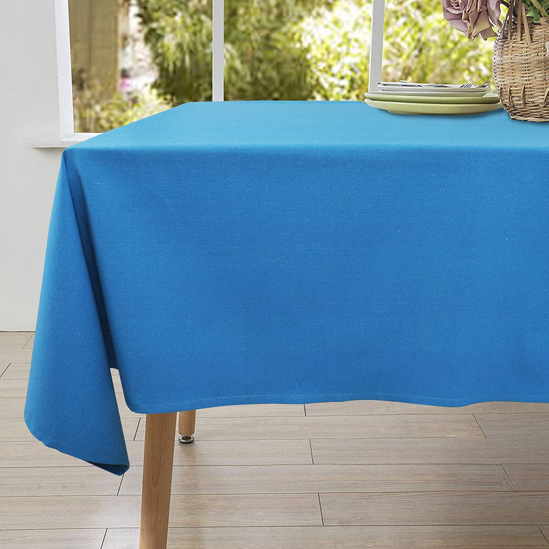 Cotton Solid Turquoise Blue 2 Seater Table Cloths Pack Of 1
