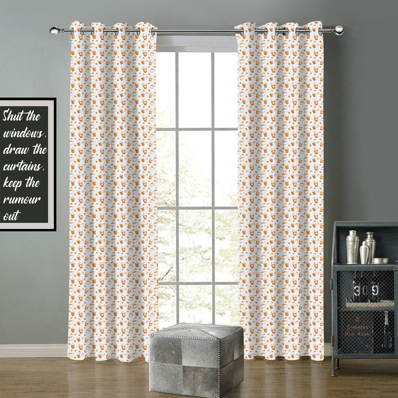 Cotton Cold Coffee 5ft Window Curtains Pack Of 2