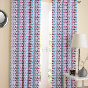 Cotton Metro Heart Long 9ft Door Curtains Pack Of 2 freeshipping - Airwill