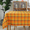 Cotton Iran Check Orange 4 Seater Table Cloths Pack Of 1