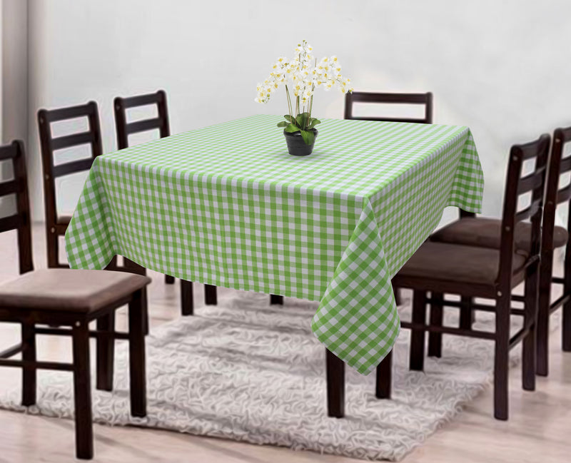 Cotton Gingham Check Green 4 Seater Table Cloths Pack Of 1