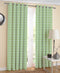 Cotton Gingham Check Green 7ft Door Curtains Pack Of 2