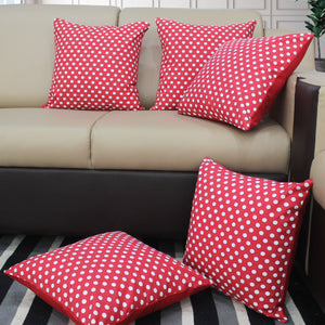 Cotton Polka Dot Red Cushion Covers Pack Of 5 freeshipping - Airwill