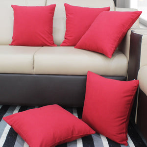 Cotton Solid Red Cushion Covers Pack of 5 freeshipping - Airwill