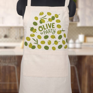 Cotton Olive Printed Free Size Apron