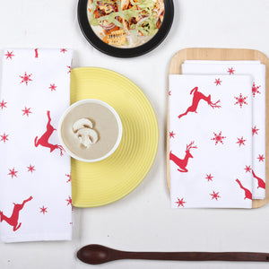 Cotton Christmas Printed Kitchen Towels Pack Of 3