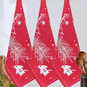Cotton Christmas Printed Kitchen Towels Pack Of 3