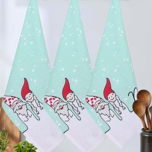 Cotton Christmas Printed Kitchen Towels Pack Of 3