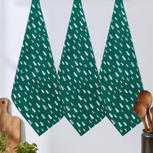 Cotton Christmas Printed Kitchen Towels Pack Of 3