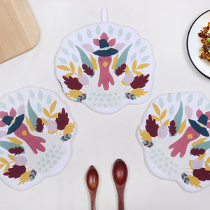 Cotton Shaped Printed Pot Holders Pack Of 3