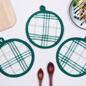 Cotton Round Shaped Pot Holders Pack Of 3