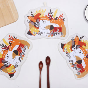 Cotton Shaped Printed Pot Holders Pack Of 3