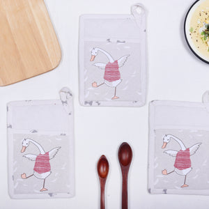 Cotton Shaped Printed Pot Holders Pack Of 3