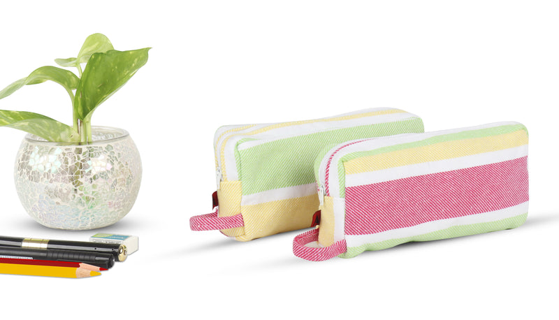 Cotton Pencil Pouches - Pack of 2 pcs