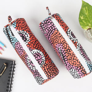 Cotton Multicolor Pencil Pouches - Pack of 2 pcs