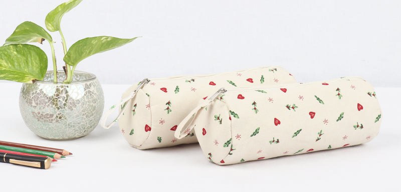 Cotton Pencil Pouches - Pack of 2 pcs